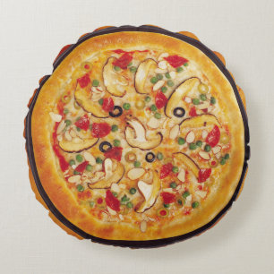 Almofada Redonda Pizza do cogumelo