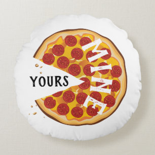 Almofada Redonda pizza engraçada
