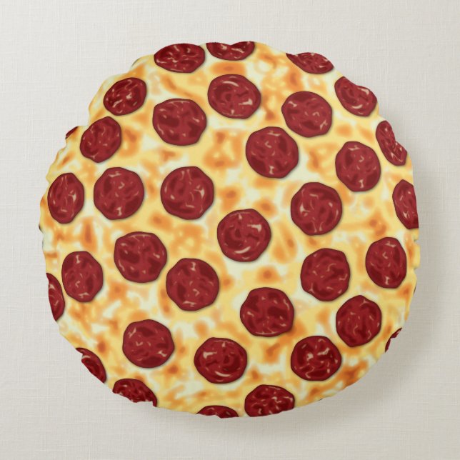 Almofada Redonda Pizza Pepperoni (Frente)