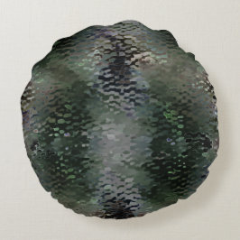 Almofada Redonda Placas de escamas com palha flutuando sobre fundo 