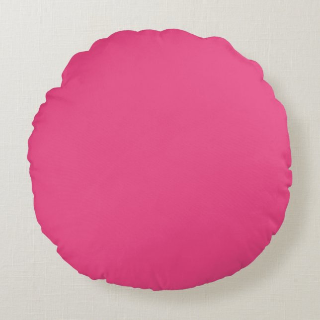 Almofada Redonda Plain color french rose hot pink (Frente)
