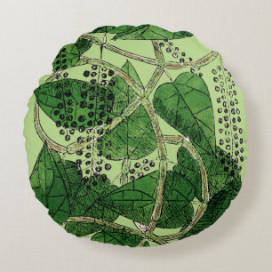 Almofada Redonda Planta da pimenta preta, 1578