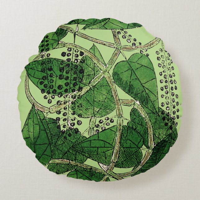 Almofada Redonda Planta da pimenta preta, 1578 (Frente)