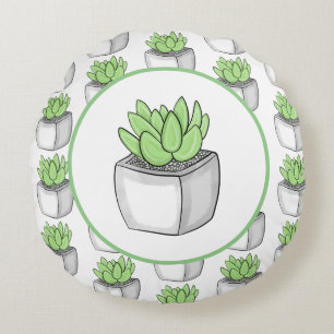 Almofada Redonda Planta desenhada à mão
