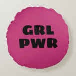 Almofada Redonda Poder feminino -<br><div class="desc">Travesseiro pwr rosa personalizado</div>