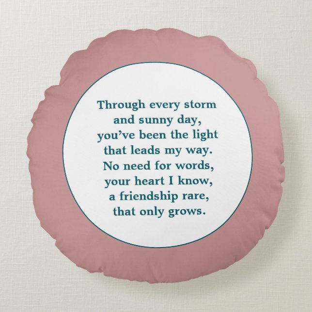 Almofada Redonda Poema de Amizade (Frente)