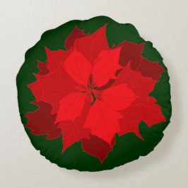 Almofada Redonda Poinsettia travesseiro decorativo verde-Natal mode