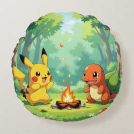 Almofada Redonda Pokémon und seine Treue Freunde
