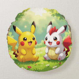 Almofada Redonda Pokémon und seine Treue Freunde