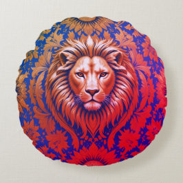 Almofada Redonda Poliéster de Lion de Flores