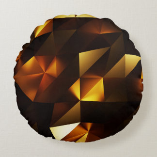 Almofada Redonda Polígono Dourado: renderização de Abstrato 3D