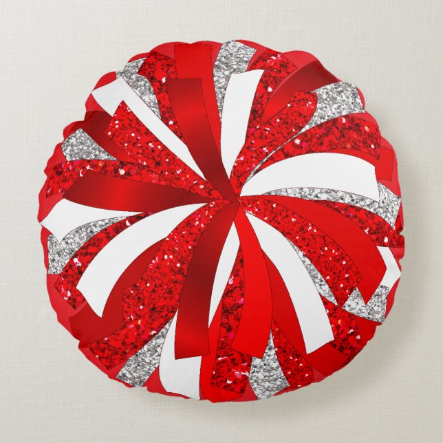 Almofada Redonda Pom Do Cheerleader Do travesseiro decorativo perso (Frente)