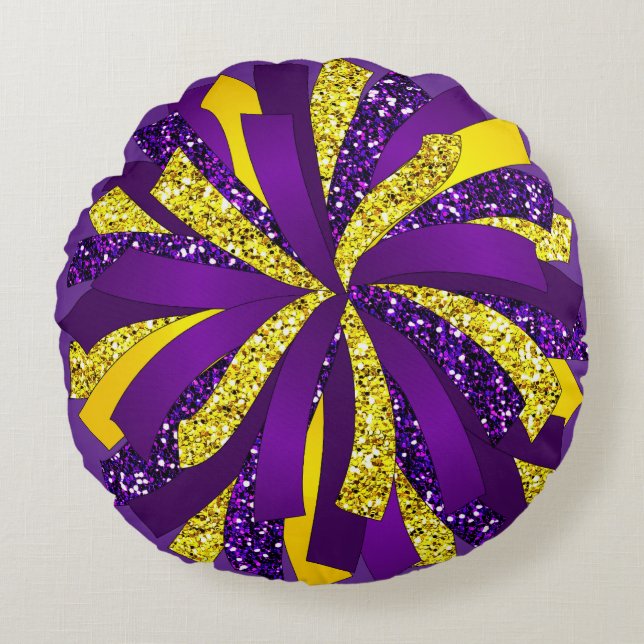 Almofada Redonda Pom Do Cheerleader Do travesseiro decorativo perso (Frente)