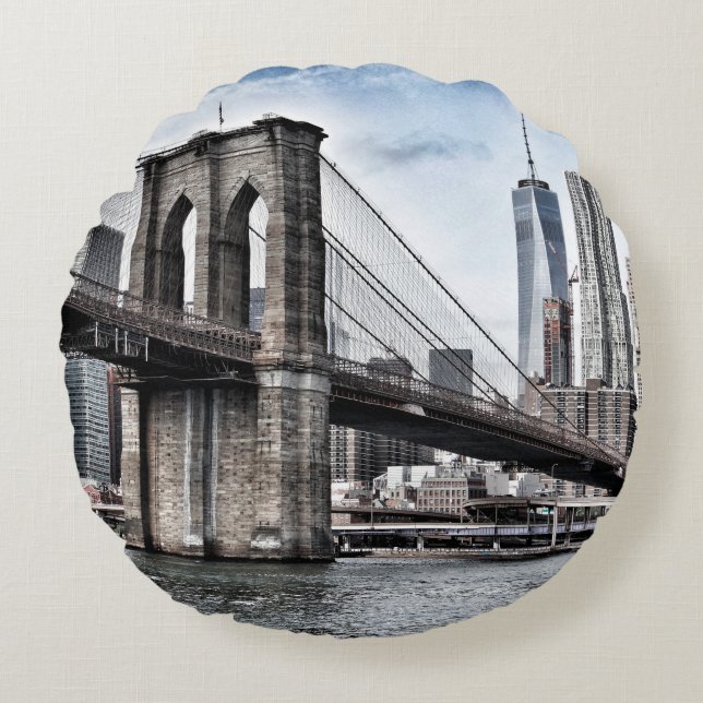 ALMOFADA REDONDA PONTE BROOKLYN DURANTE O DIA (Frente)