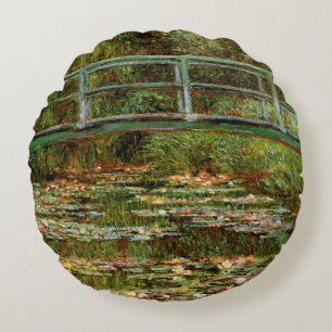 Almofada Redonda Ponte Japonesa Monet Francês Giverney