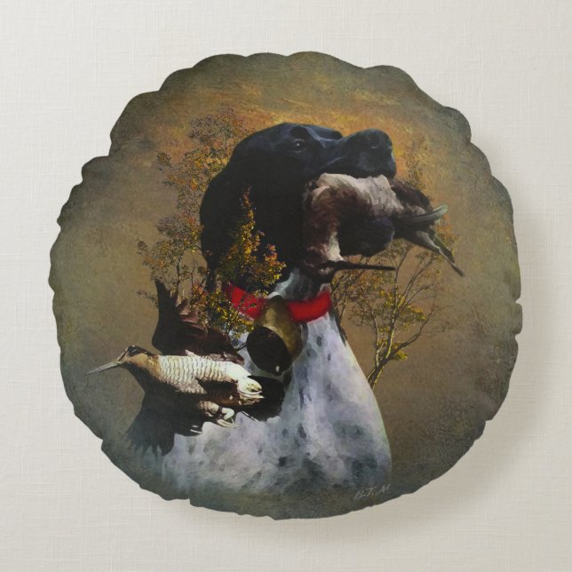 Almofada Redonda Ponteiro Inglês (Frente)