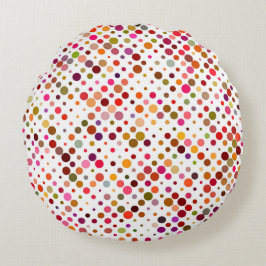 Almofada Redonda Pontos cotovelos coloridos, retrô 70 s