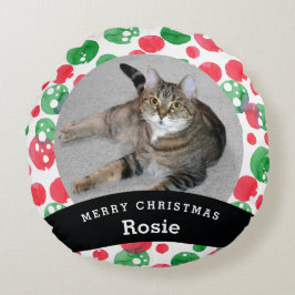 Almofada Redonda Pontos verdes vermelhos personalizados animal de