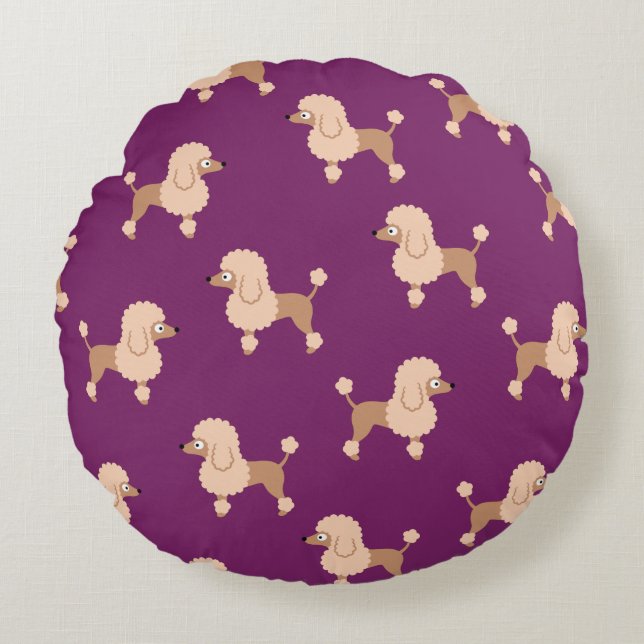 Almofada Redonda Poodle Round Travesseiro (Frente)