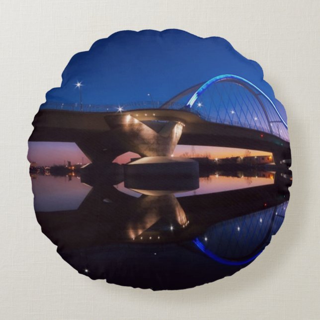 Almofada Redonda Por do sol de Lowry (Frente)