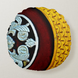 Almofada Redonda Porta Dourada e prateada