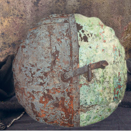 Almofada Redonda Porta enferrujada velha pintada