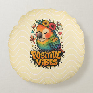 Almofada Redonda “Positive Vibes” Parrot