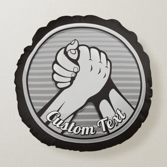 Almofada Redonda Prata de luta do braço (Frente)