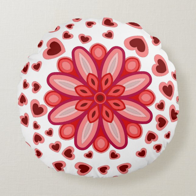 ALMOFADA REDONDA PRESENTE CORAÇÃO DE AMOR (Frente)