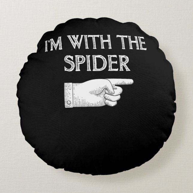Almofada Redonda Presente de aranha | Estou com a fantasia de aranh (Frente)