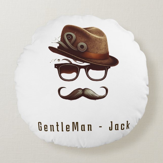 Almofada Redonda Presente de Dia de os pais Personalizado de Crianç (Frente)