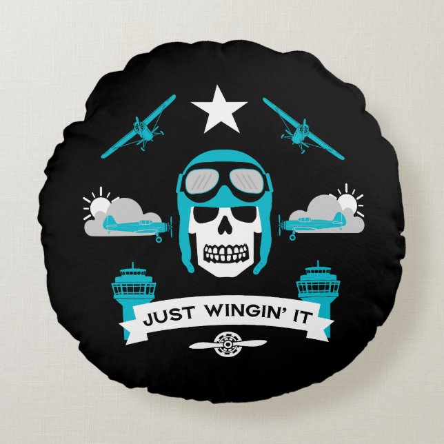 Almofada Redonda Presente De Piloto Privado E Comercial (Frente)