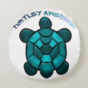Almofada Redonda Presente engraçado de animal tartaruga fofa pun