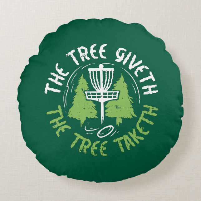 Almofada Redonda Presente para Jogador de Disco Golfe (Frente)