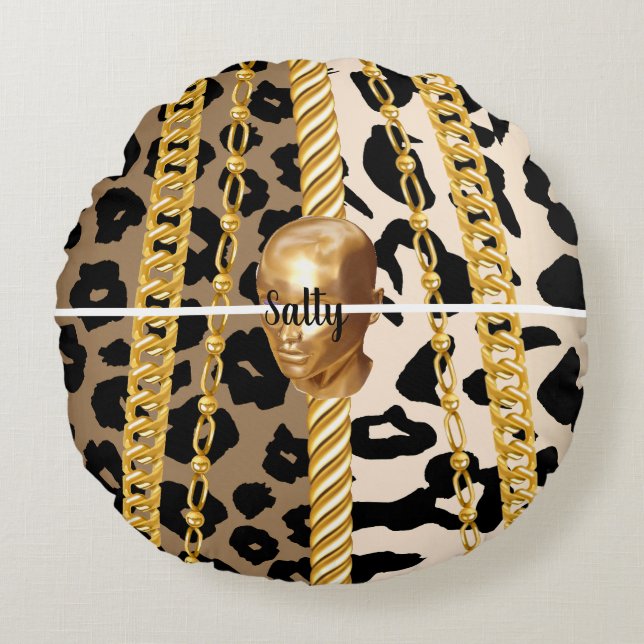 Almofada Redonda Presente personalizado para aniversário, noiva, ca (Frente)