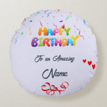 Presente único em Travesseiro redondo para os aniv