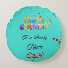 Almofada Redonda Presente único em Travesseiro redondo para os aniv