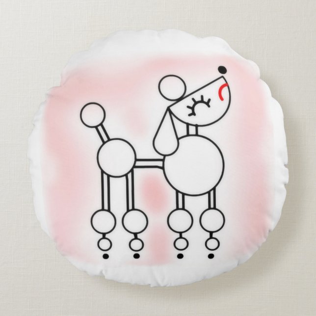 Almofada Redonda Presentes de Toy Poodle, Travesseiro decorativo No (Frente)