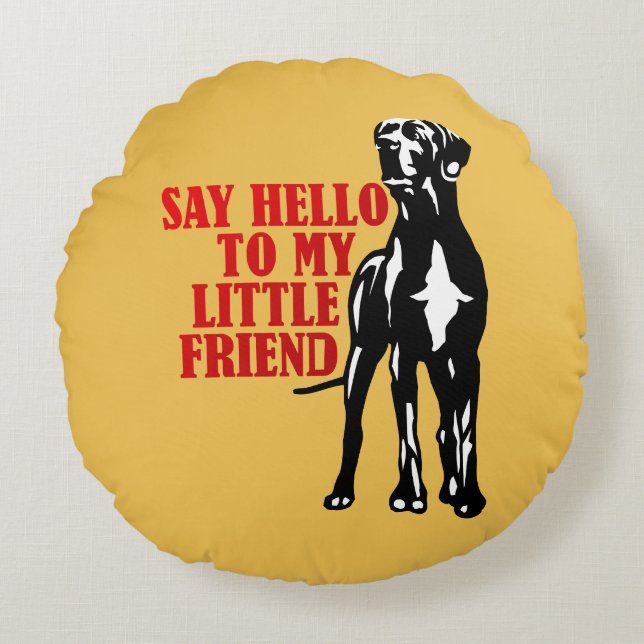 Almofada Redonda Presentes Divertidos para Great Dane (Frente)
