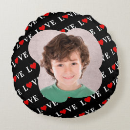 Almofada Redonda Preto AMOR Trendente Preto e Branco