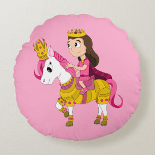 Almofada Redonda Princesa bonita de desenhos animados