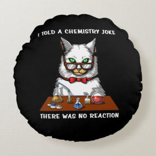 Almofada Redonda Professor de Química Cat Engraçado Piada de não re