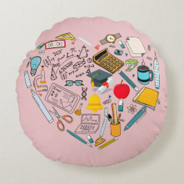 Almofada Redonda Professor Instrutor Professor Tool Heart