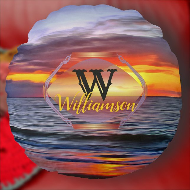 Almofada Redonda Puerto Sunset 1739 (Criador carregado)