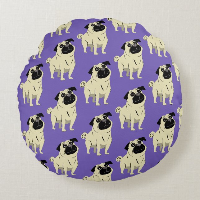 Almofada Redonda Pug (Frente)