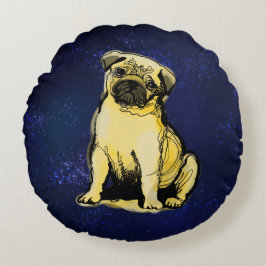 Almofada Redonda Pug baby, Travesseiro redondo