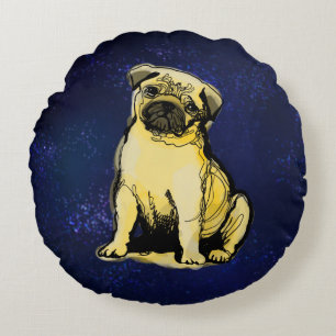 Almofada Redonda Pug baby, Travesseiro redondo