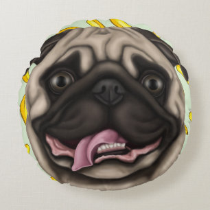 Almofada Redonda Pugs