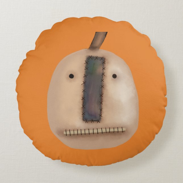 Almofada Redonda Pumpkin assustador | Halloween (Frente)