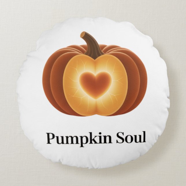 Almofada Redonda Pumpkin Soul – Autumn Decor Pillow (Frente)